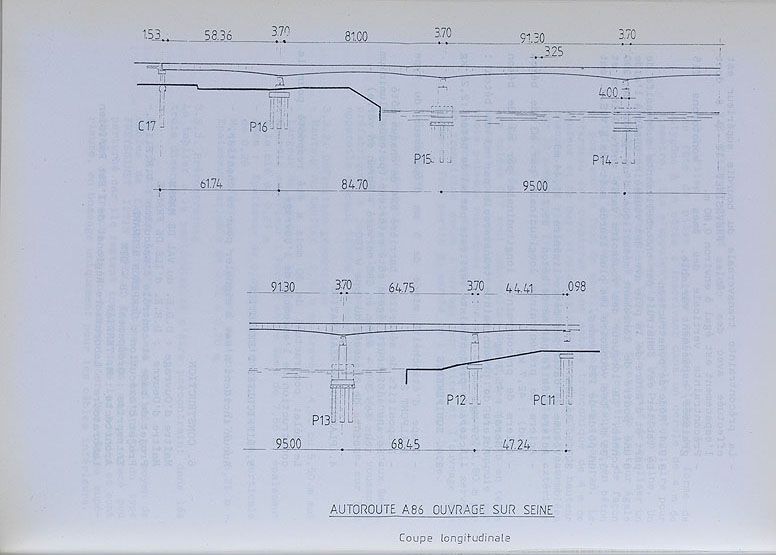 Choisy-le-Roi, Alfortville, Vitry-sur-Seine. Pont de Choisy de l'A86. Tiré de : Choisy-le-Roi, construction du pont de l'autoroute A86" / Bulletin annuel AFPC (Association française pour la construction)", 1983-84, p. 224-226, 385-386.