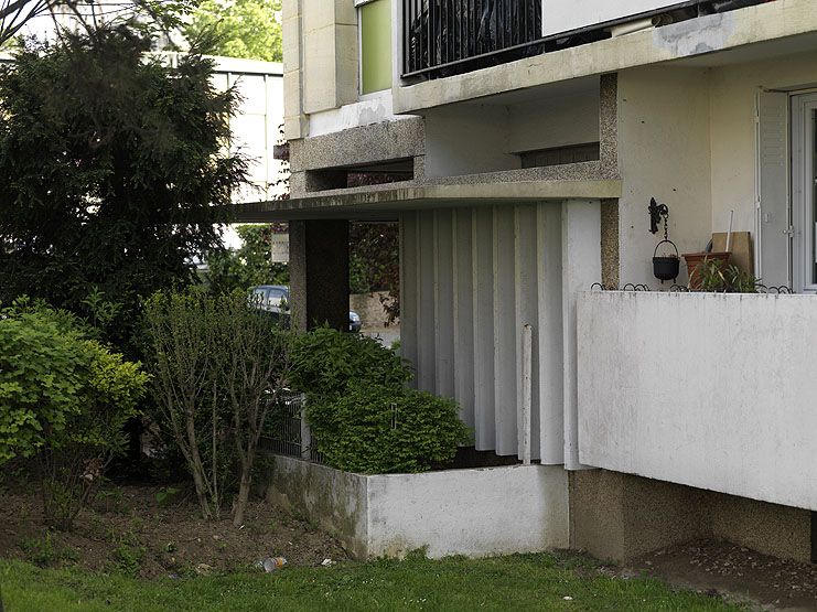 Vitry-sur-Seine, cité Verte, 36-32 rue Gagnée, 38-48 rue de la Fraternité. Vue du jardin.