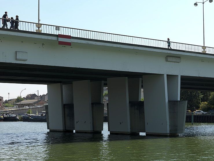 Choisy-le-Roi. Pont de Choisy (n°2). Détail d'une pile vue de biais.