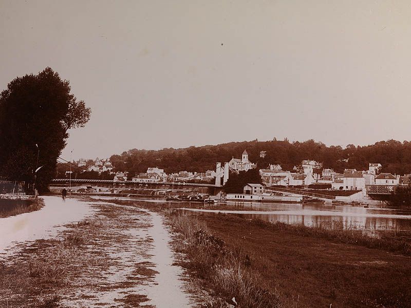 Le village de Villeneuve-Saint-Georges depuis la rive de Villeneuve-le-Roi. (Musée municipal, Brunoy)