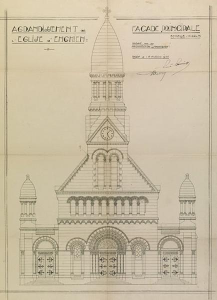 Elévation de la nouvelle façade conçue en 1926.