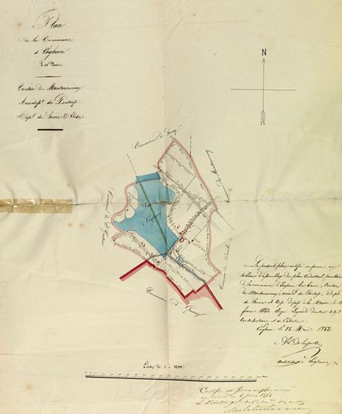 Plan général de la commune en 1852.