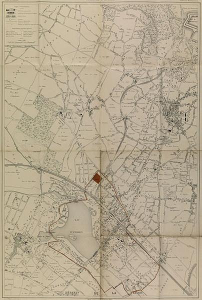 Plan du territoire au milieu duquel se trouve la commune d'Enghien, vers 1913.