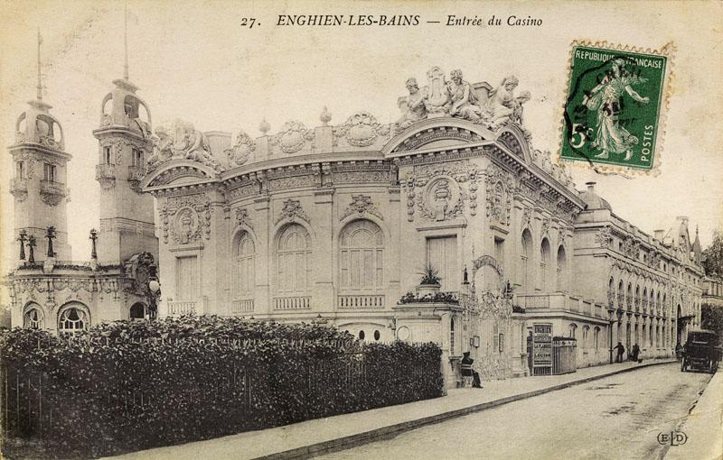 Nouveau casino de 1909. Vue en perspective depuis l'avenue de Ceinture.