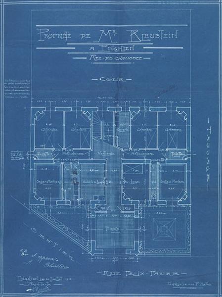 Plan du rez de chausée (juillet 1912).