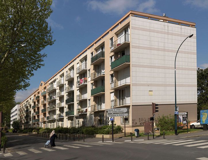 façade principale et pignon de la barre H.