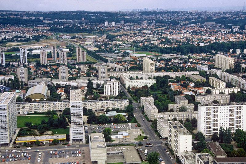 Vue aérienne de l'avenue de France. Photographie, 01/06/1987. (Direction Régionale de l'Equipement Ile-de-France, 24118)