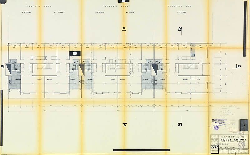 Plan d'étage courant. (AM Massy, 7 T 74)