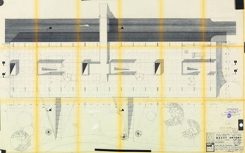 Plan de rez-de-chaussée libre, 14 mai 1963. (AM Massy, 7 T 74)