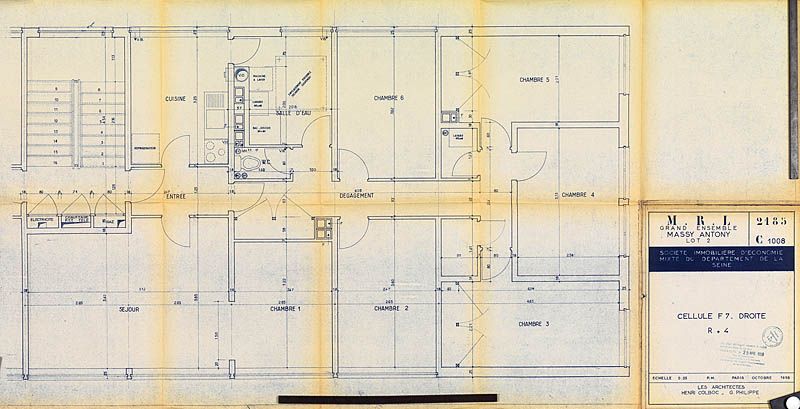 Plan de cellule 7 pièces. (AM Massy, 7 T 99)