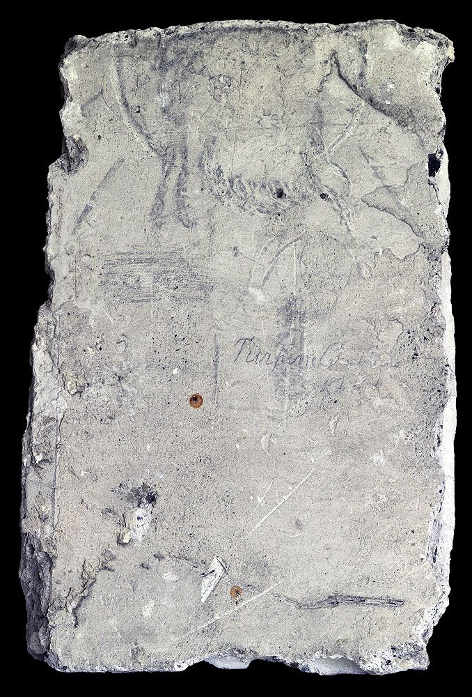graffiti de chambrée sur carreau de plâtre formant contre-cloison