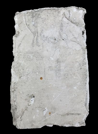 graffiti de chambrée sur carreau de plâtre formant contre-cloison