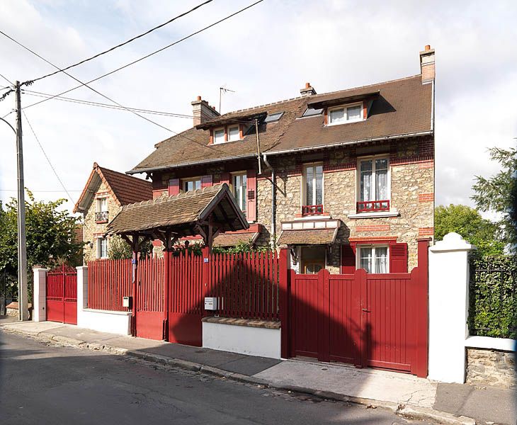 Villeneuve-Saint-Georges, maison jumelée, 31, 31 bis rue de Bellevue. Vue d'ensemble.