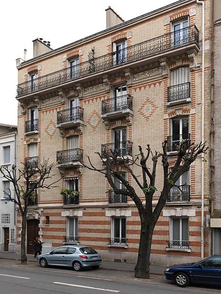 Choisy-le-Roi, immeuble, 27 avenue Anatole France. Vue de l'élévation antérieure.