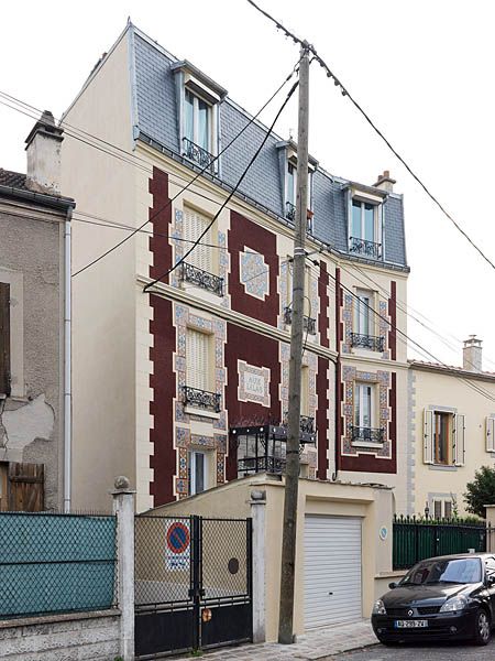 Vitry-sur-Seine, immeuble dit aux Lilas, 14 rue d' Ivry. Elévation antérieure.