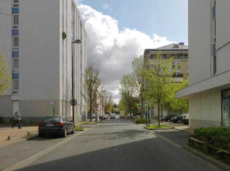 La rue Louis Pasteur, axe structurant du secteur du Château, aux abords de la place du Marché.