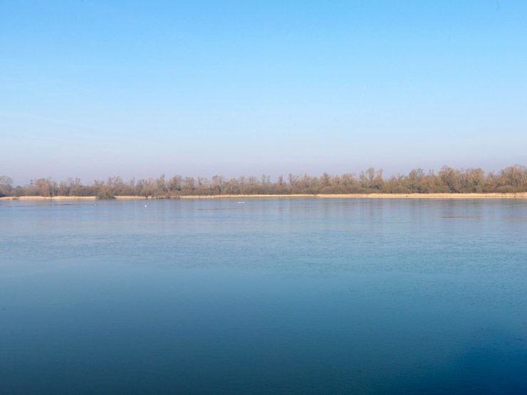 Saclay, route d'Orsay. Vue de l'Etang-Vieux depuis la route.
