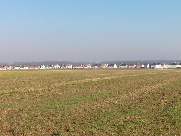 Bièvres, chemin de Favreuse. Vue du quartier du Val d'Albian.