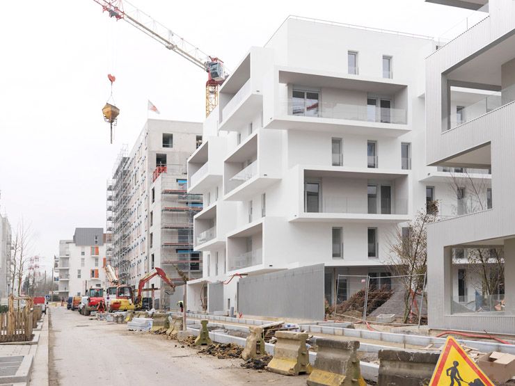 Massy. Quartier résidentiel Atlantis en construction.