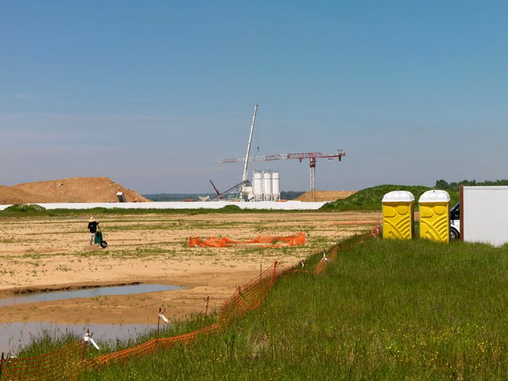 Vauhallan, la Martinière. Vue des premiers terrassement du chantier du campus EDF.