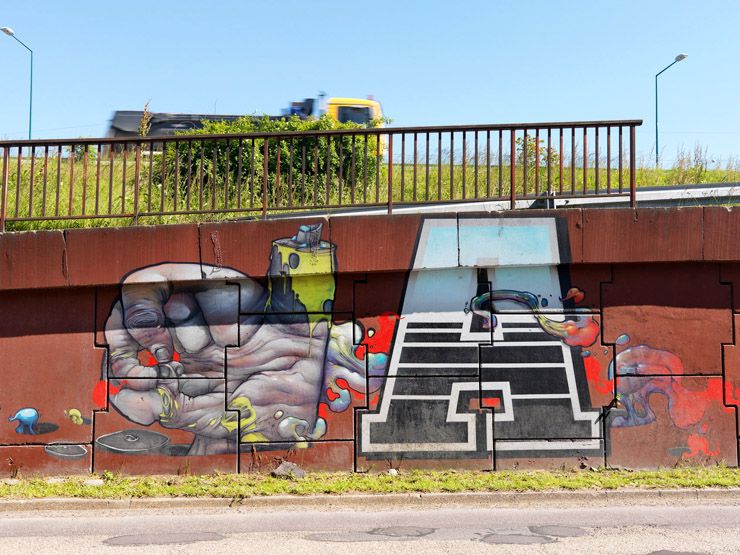 Massy, rue Ampère. Détail de la fresque "SupréMassy" réalisée par la Crew Da Mental Vaporz.