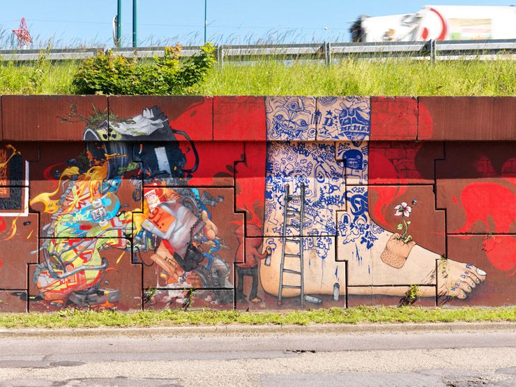 Massy, rue Ampère. Détail de la fresque "SupréMassy" réalisée par la Crew Da Mental Vaporz.