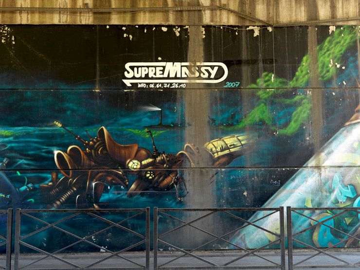 Massy, rue Ampère. Détail de la fresque "SupréMassy" réalisée par la Crew Da Mental Vaporz.