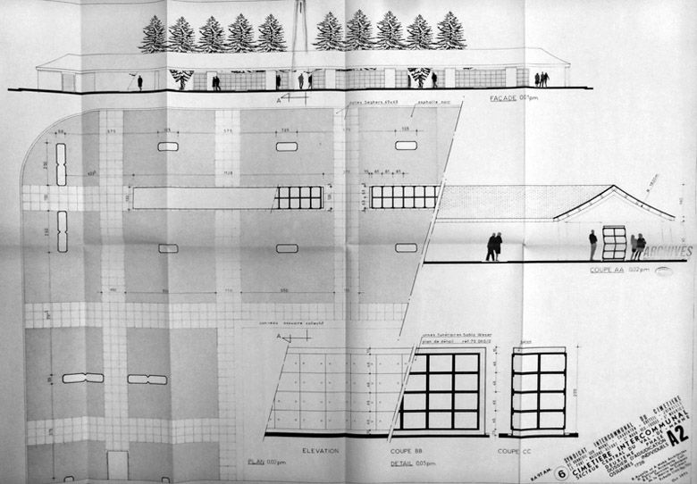Dossier d'adjudication, octobre 1971. Plans des ossuaires individuels.