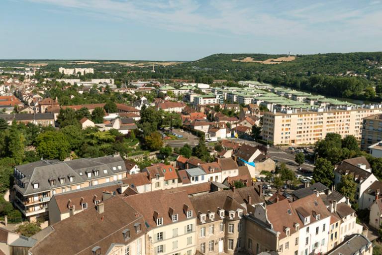 Vue des quartiers construits sur l'extension du XIXe siècle.