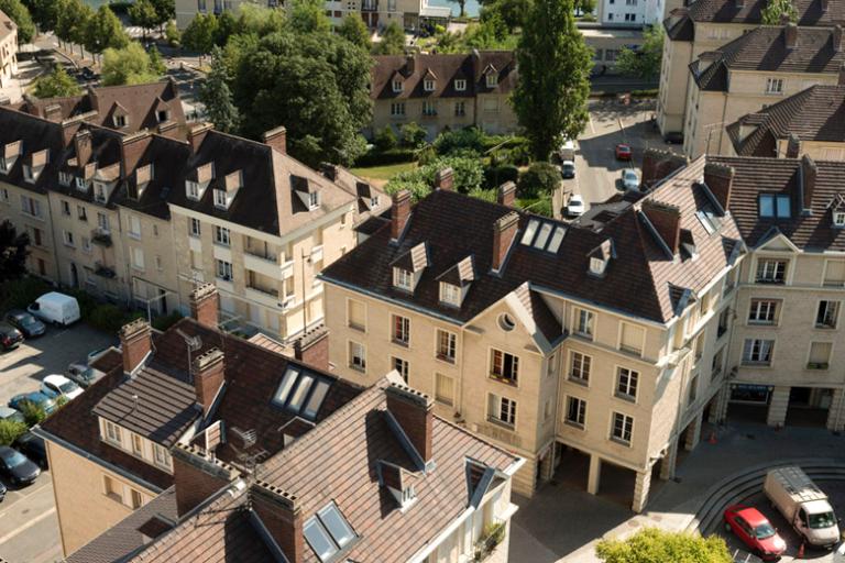Immeubles reconstruits vus depuis la tour Saint-Maclou.