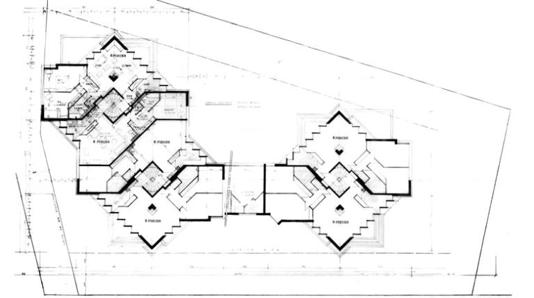 Plan d'un étage, extrait du permis de construire. 