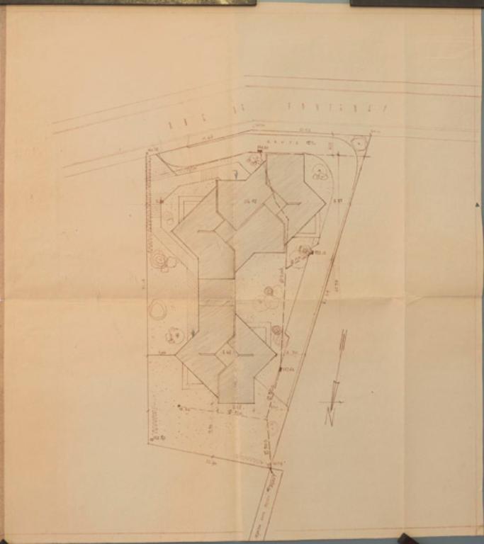Plan général de l'immeuble (extrait du permis de construire). 
