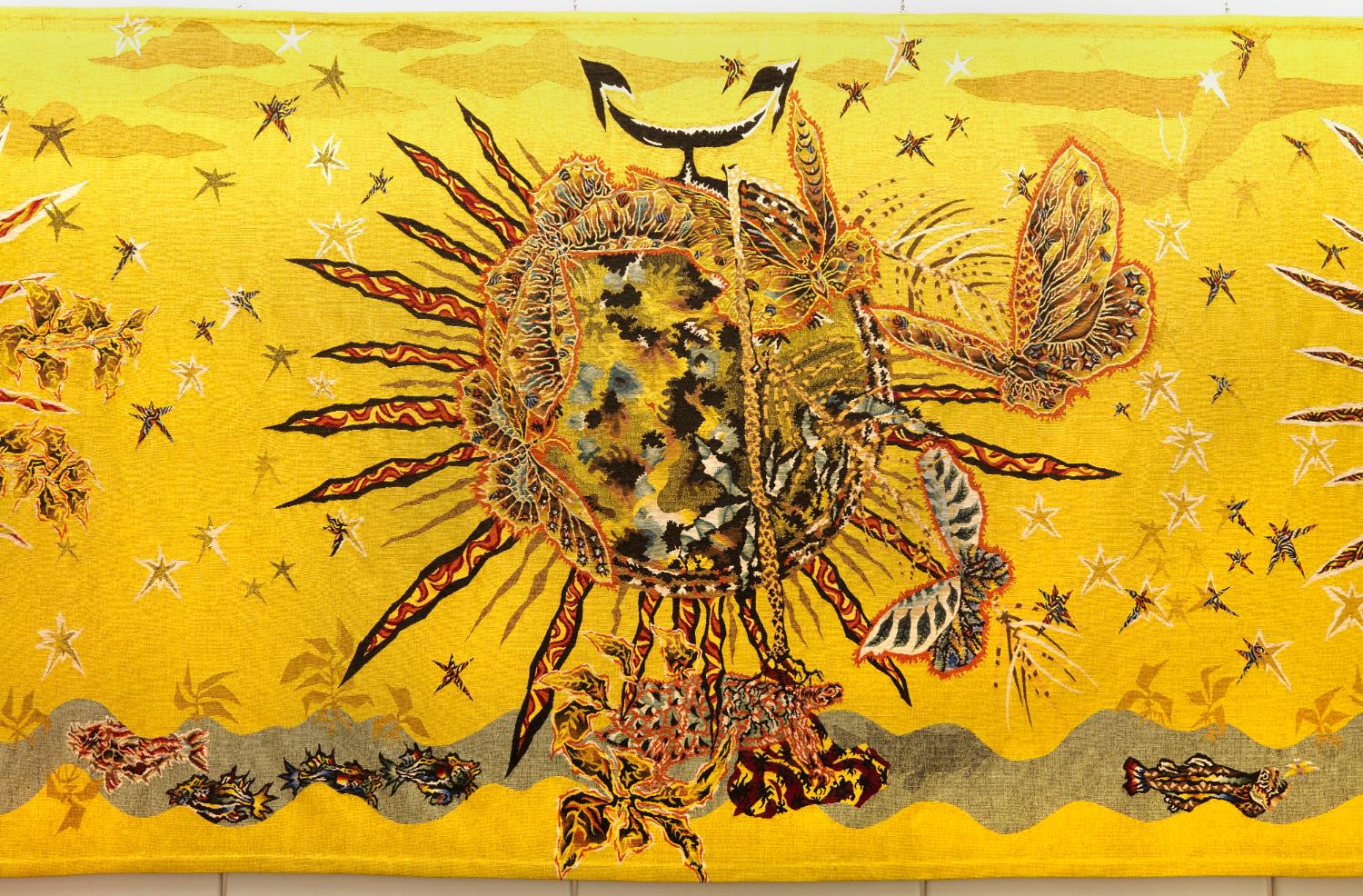 2014, détail de la tapisserie les Trois Soleils.