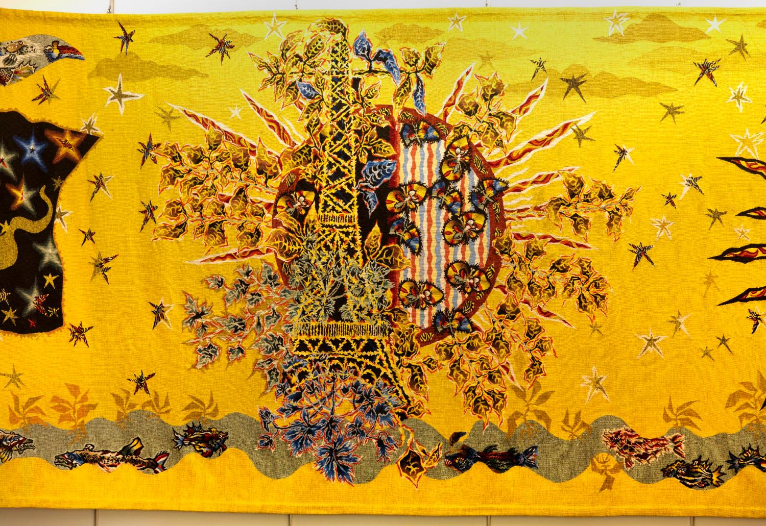 2014, détail de la tapisserie les Trois Soleils.