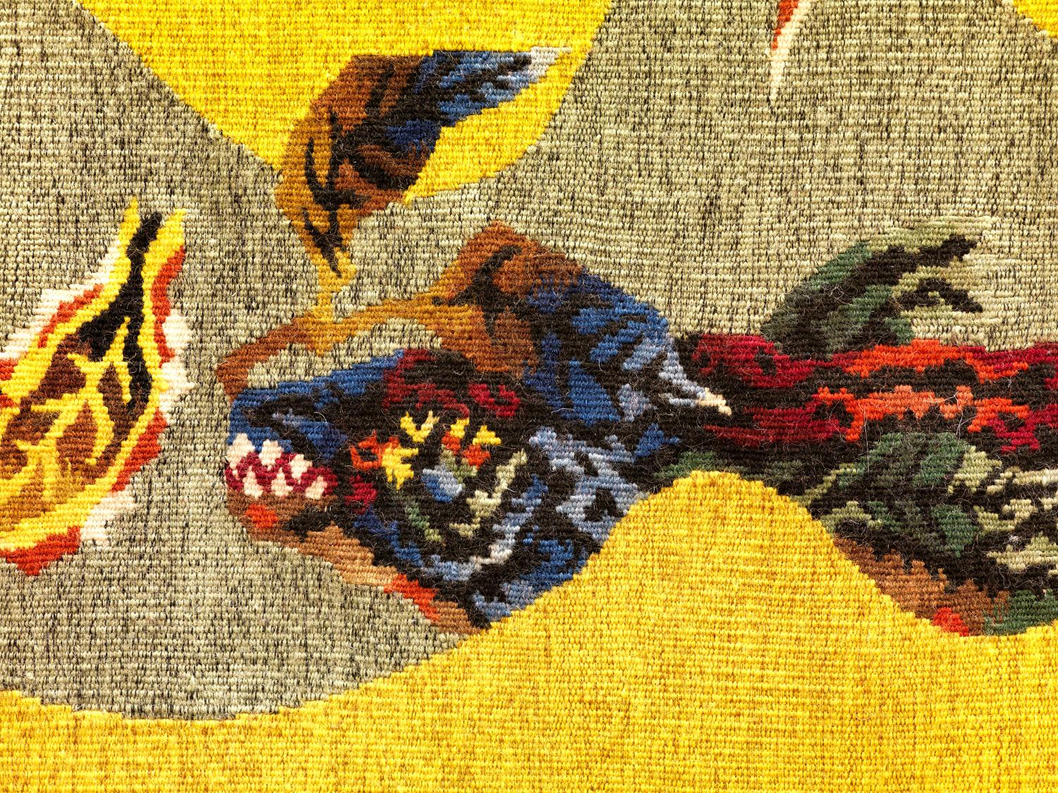 2014, détail de la tapisserie les Trois Soleils.