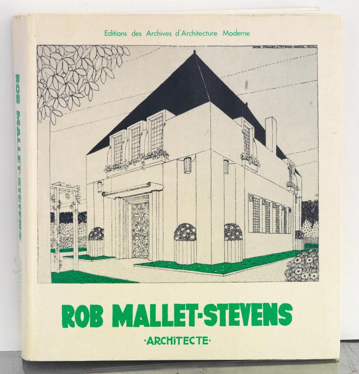 Page de garde de l'ouvrage "Robert Mallet-Stevens, architecte", éd. Archives d'Architecture Moderne, Bruxelles, 1980 