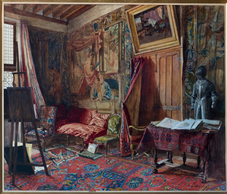 Vue de son atelier, par Charles Meissonier