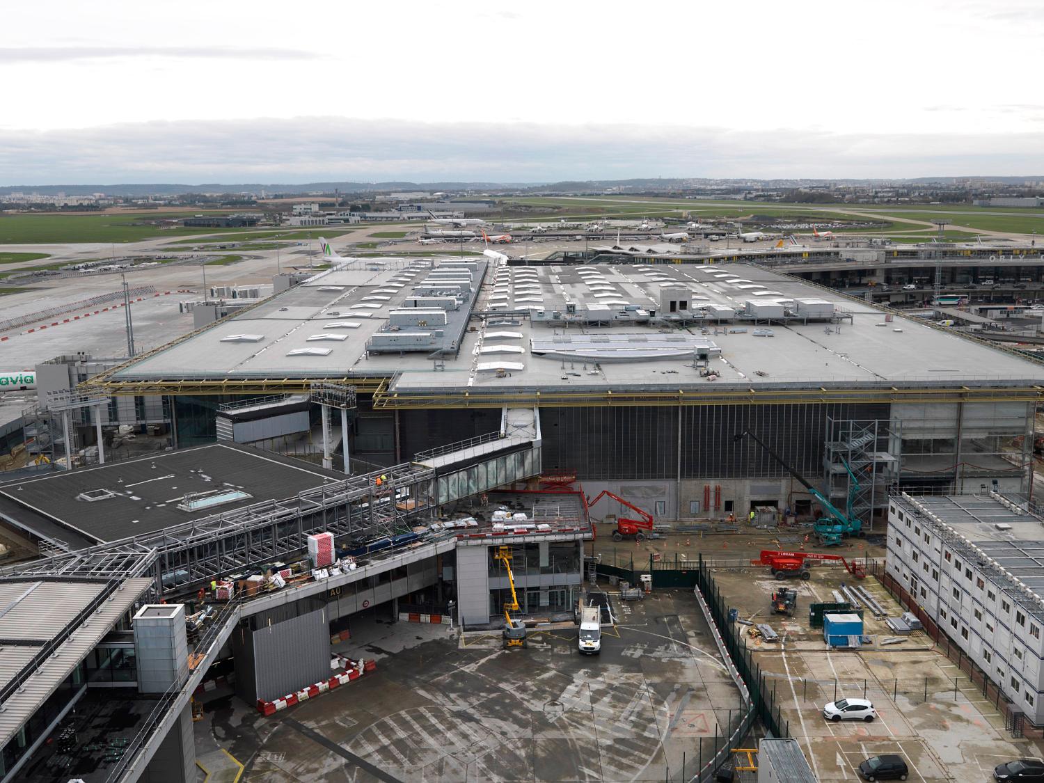 2018, le chantier d'Orly 3 vu depuis la tour de contrôle, vue prise depuis l'est.