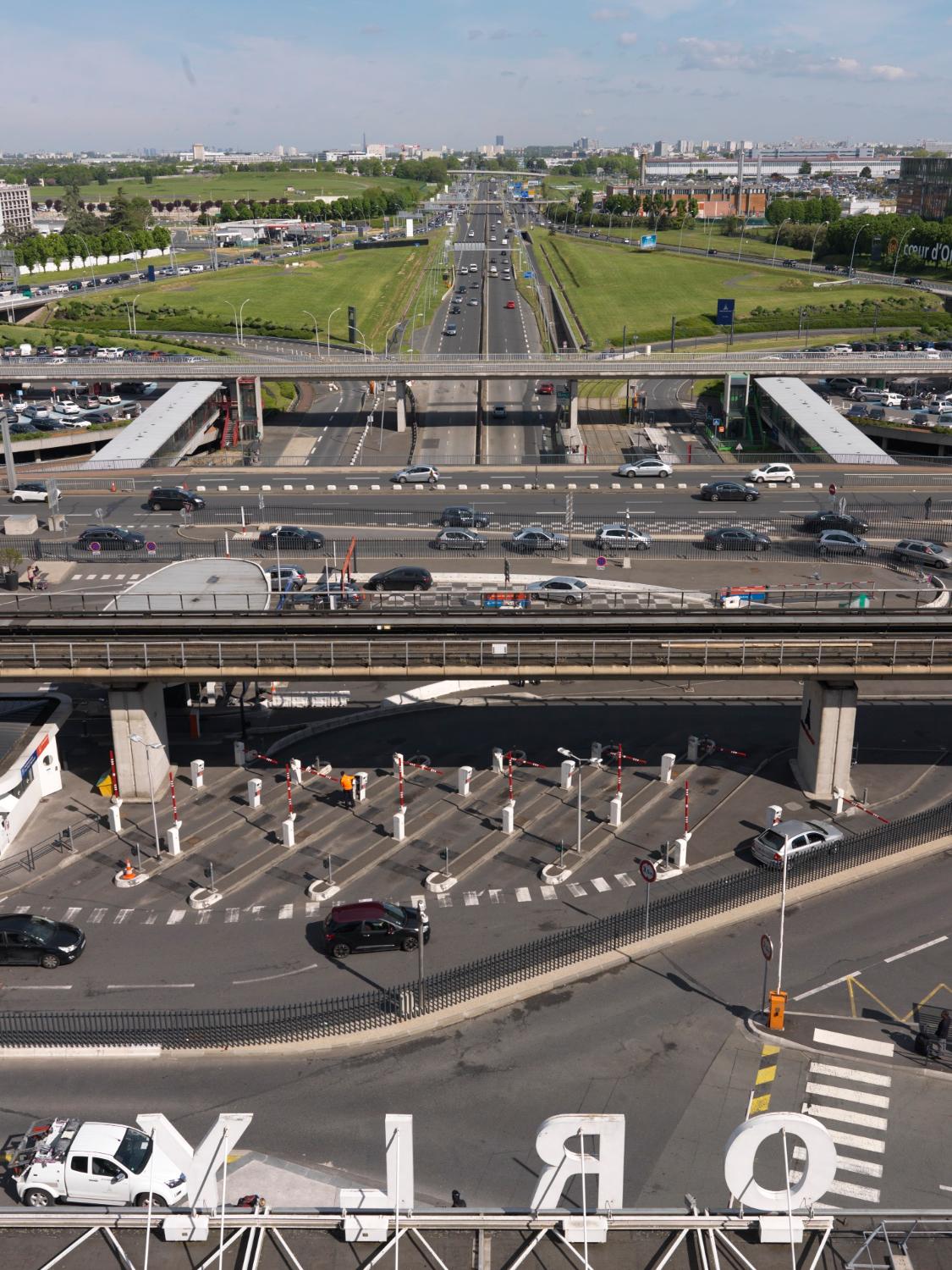 2018, la Nationale 7 vue depuis le 6ème étage des terrasses, les lettres ont été retirées en 2019.