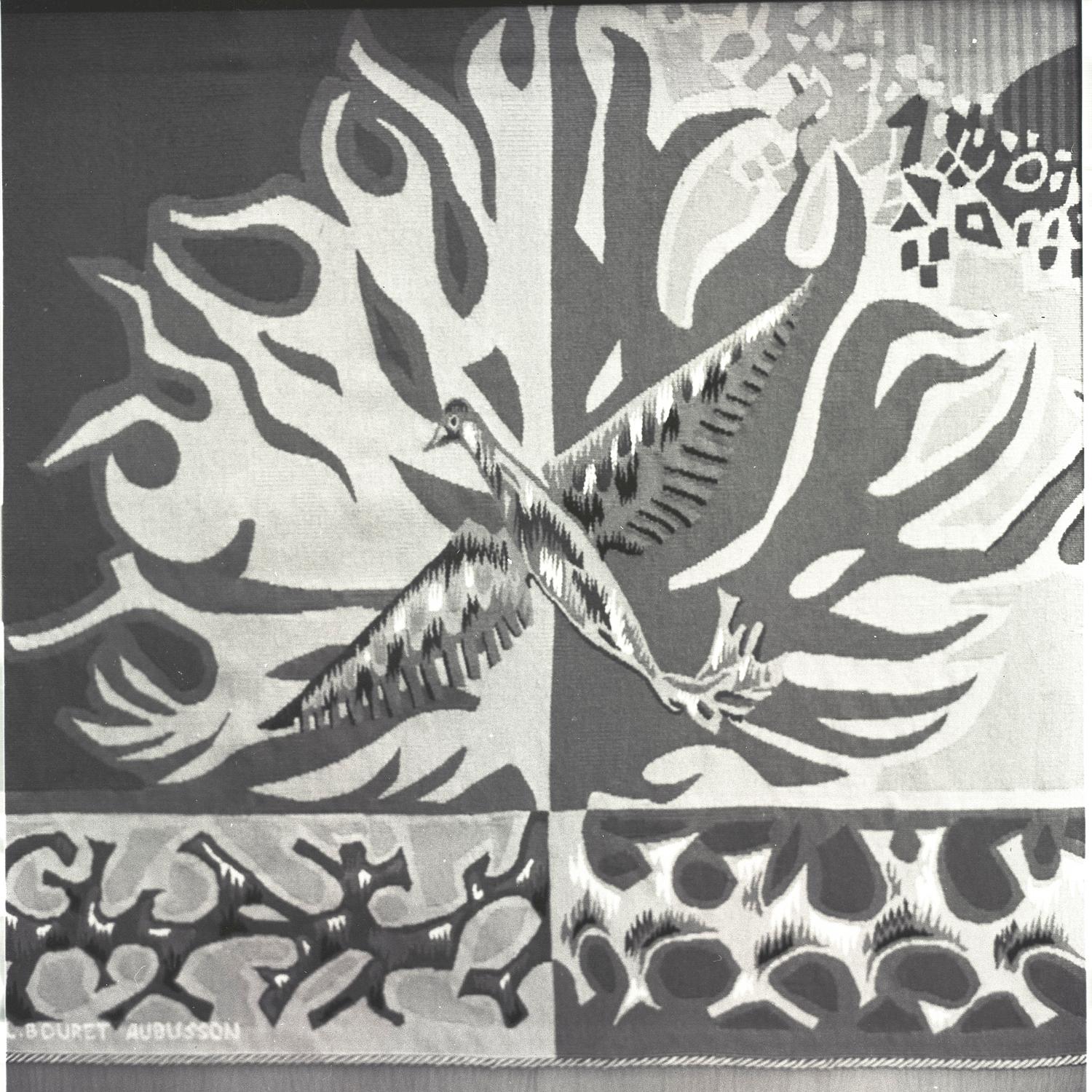 "Le chant du monde" tapisserie de Michèle Van Hout Le Beau, détail.