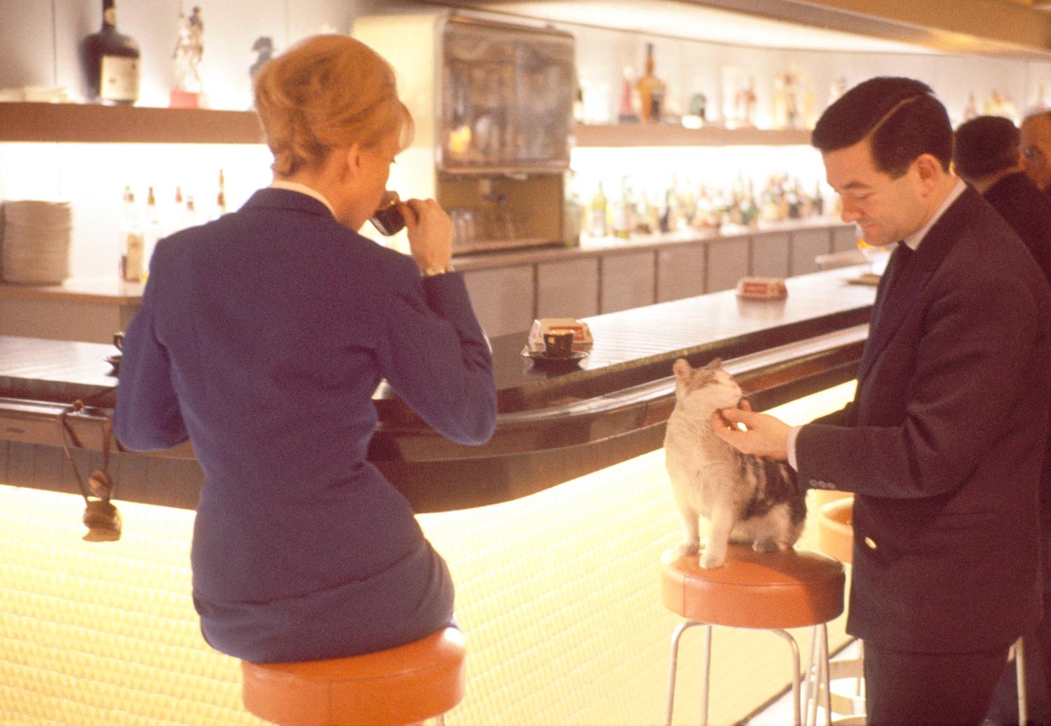 1961, le centre commercial, le bar, 1er sous-sol.