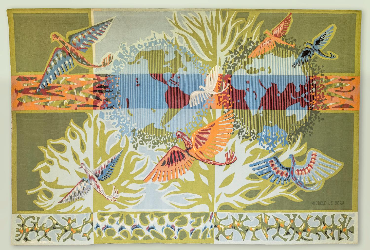 "Le chant du monde" tapisserie de Michèle Van Hout Le Beau. 