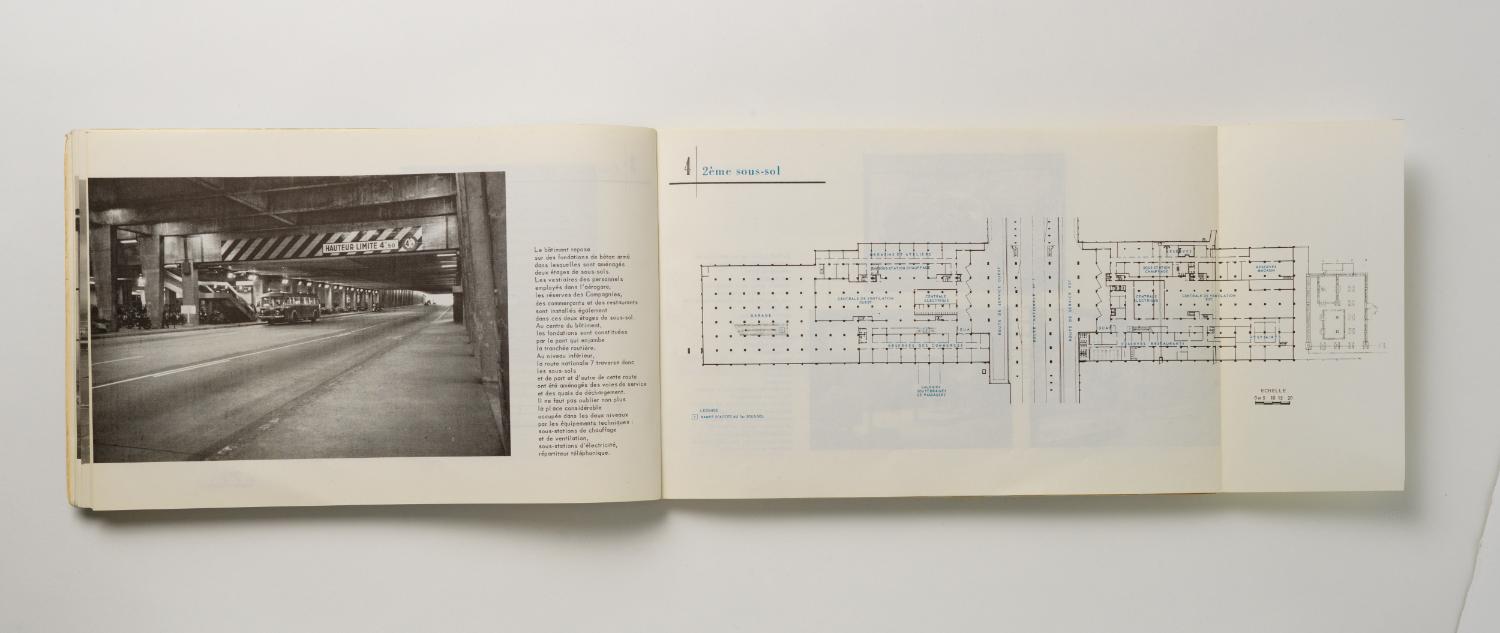 2ème sous-sol, "Installations Terminales Orly", brochure éditée par l'Aéroport de Paris, 1961.