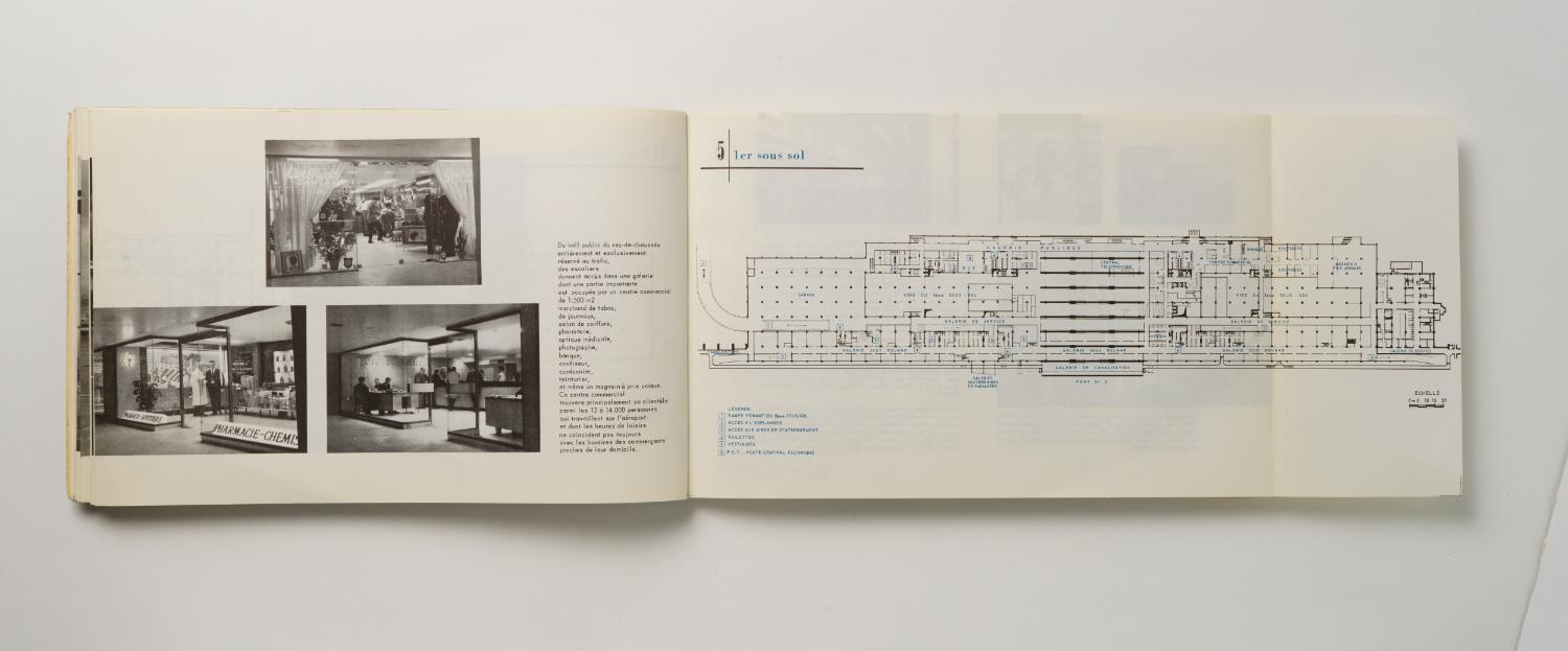 1er sous-sol, "Installations Terminales Orly", brochure éditée par l'Aéroport de Paris, 1961.