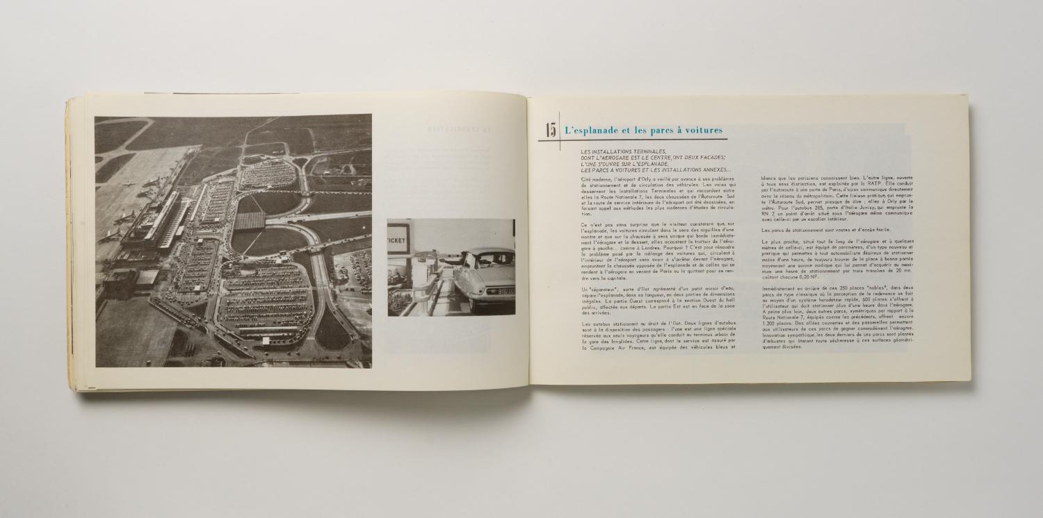 15 L'esplanade et les parcs à voiture, "Installations Terminales Orly", brochure éditée par l'Aéroport de Paris, 1961.