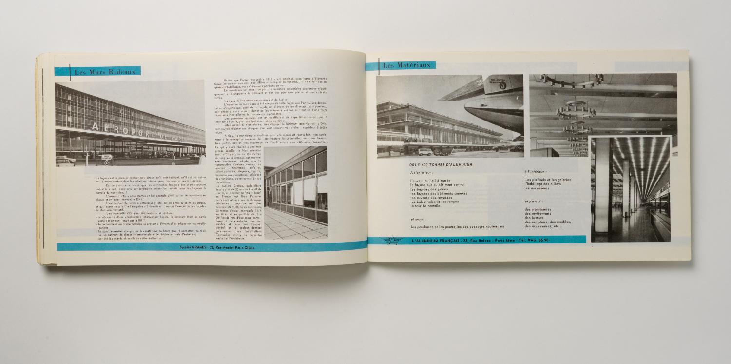 Les murs rideaux, les matériaux, "Installations Terminales Orly", brochure éditée par l'Aéroport de Paris, 1961.