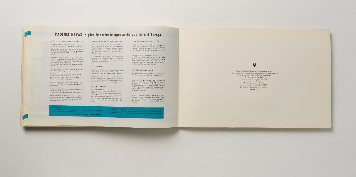 "Installations Terminales Orly", brochure éditée par l'Aéroport de Paris, 1961.