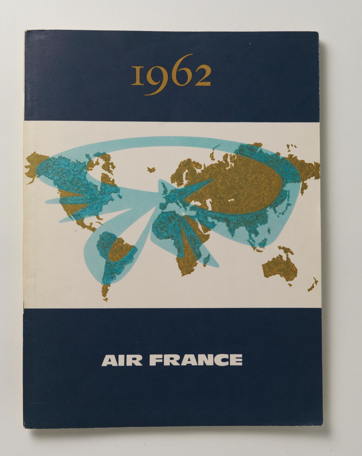 Couverture de Roger Excoffon, "Air France 1962", rapport d’activité.