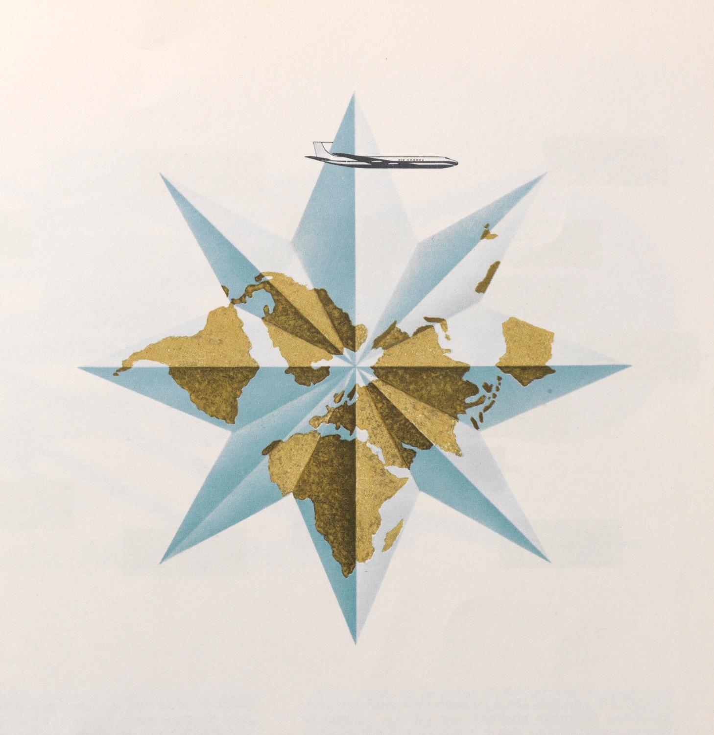 illustration de Roger Excoffon, "Air France 1962", rapport d’activité.