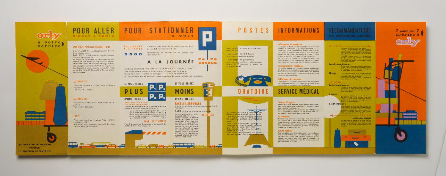 "Orly à votre service", dépliant publié par l'Aéroport de Paris, 1965.
